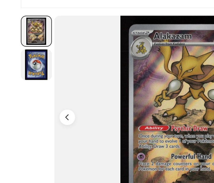 Front and Back photos on the finished eBay listing